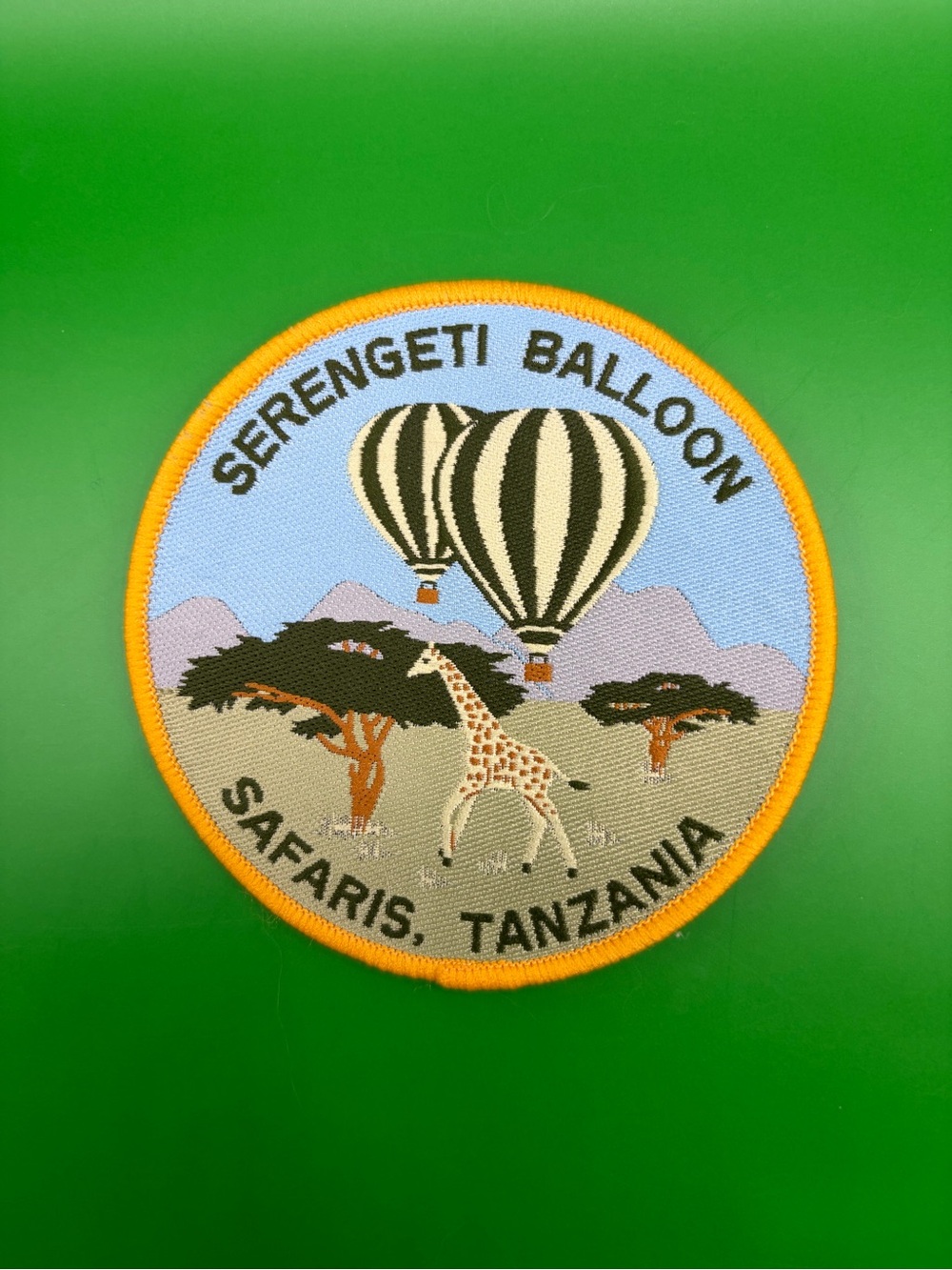 Vintage Serengeti Balloon Safaris Tanzania 🇹🇿 Sew On Patch with Giraffe